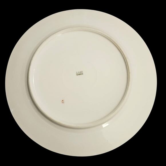 Z S & Co Bavaria Plate Pink Red Roses Gold Scroll 9.5" Dinner Plate - Picture 3 of 4